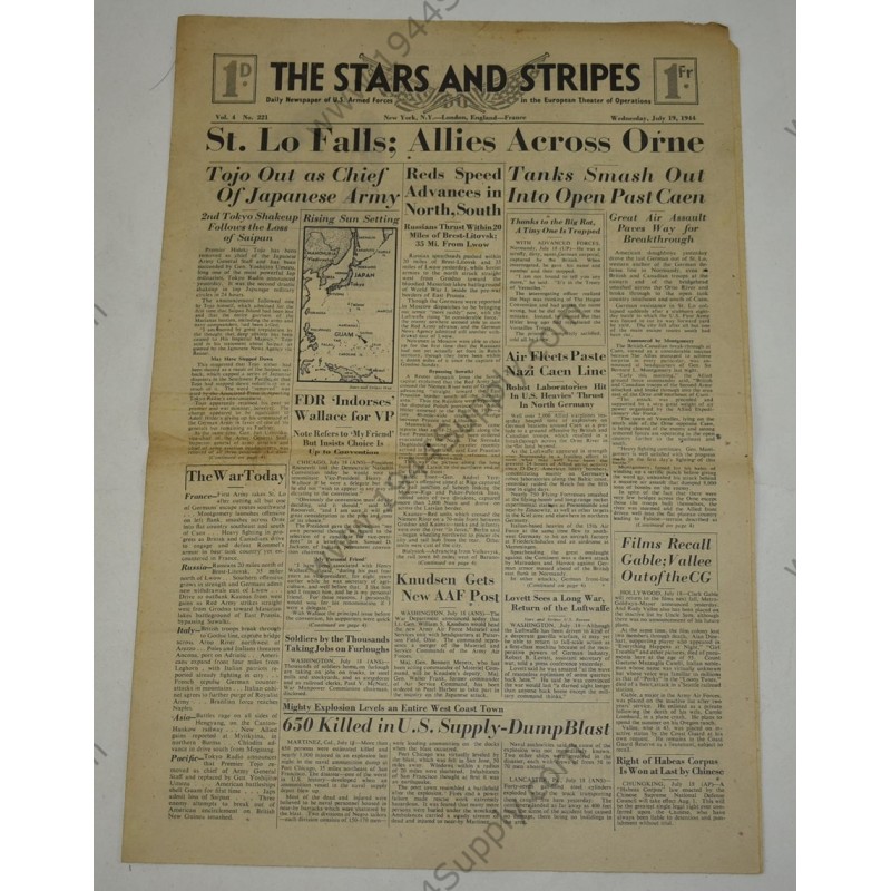 Stars and Stripes journal du 19 juillet 1944 Stars and Stripes journal du 19 juillet 1944