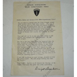 Message du jour J d'Eisenhower, ordre du jour