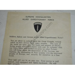 Message du jour J d'Eisenhower, ordre du jour