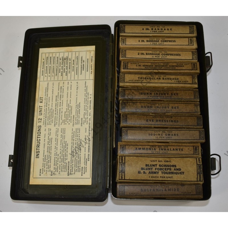 Boîte de premiers soins, Véhicule, 13 unités complète, USMC Boîte de premiers soins, Véhicule, 13 unités complète, USMC