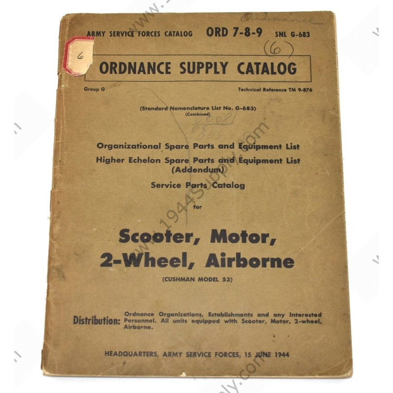 TM 9-876 Ordnance Supply Catalog, Scooter, Motion, 2-Wheel, Airborne