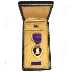 Purple Heart medal set in coffin case