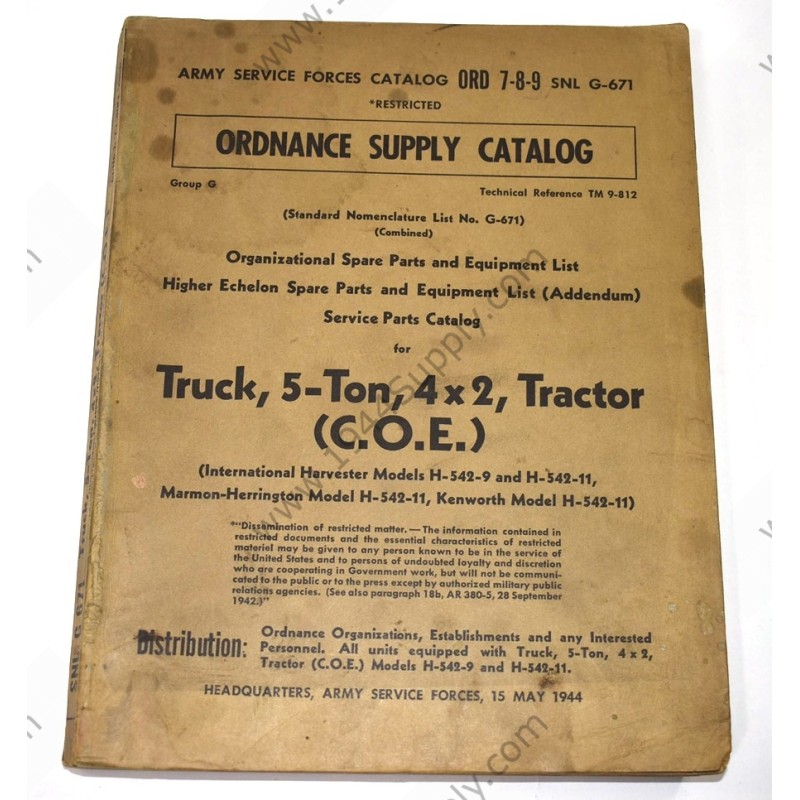 TM 9-812 Truck, 5-Ton, 4x2n Tractor (C.O.E.)