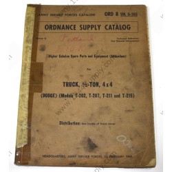 Ordnance Supply Catalog, Truck, ½ Ton 4 x 4 (Dodge)