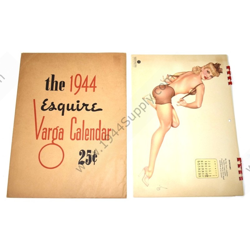 Varga Pin Up Calendar of 1944 & envelope