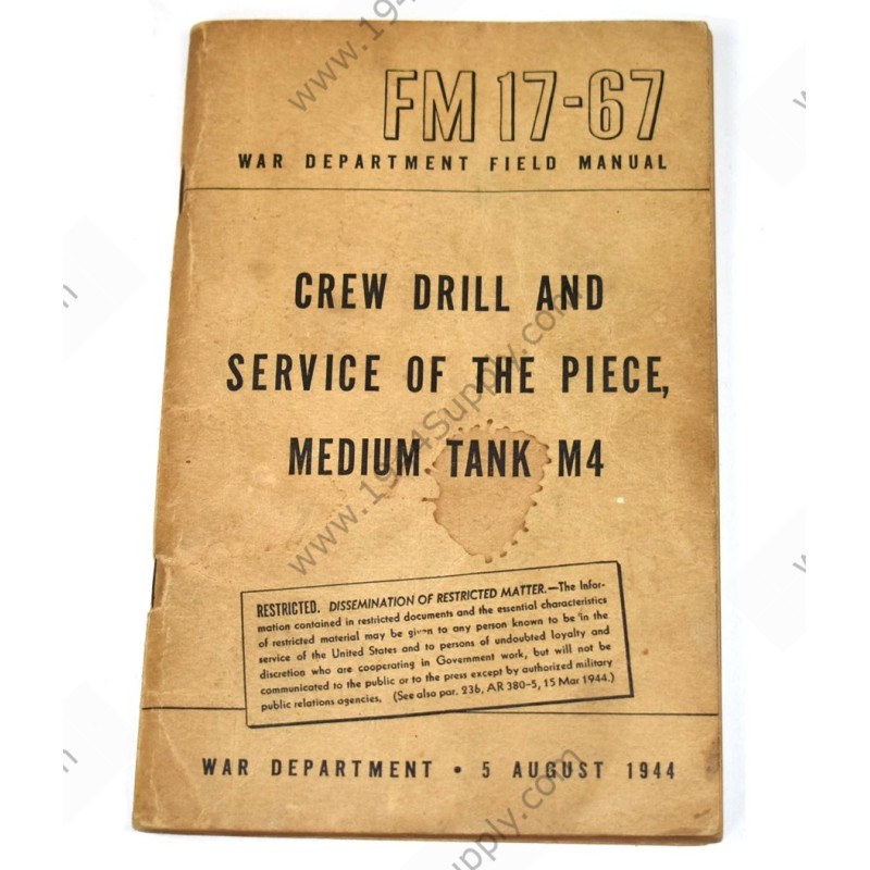 FM 17-67 Crew drill and service of the piece, Medium Tank M4.