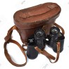 Binoculars in leather case