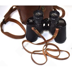Binoculars in leather case