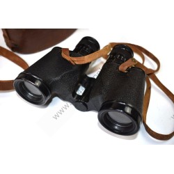 Binoculars in leather case