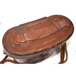 Binoculars in leather case