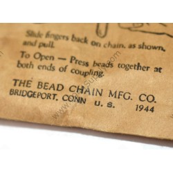 Dogtag pair of bead chains in wrapper