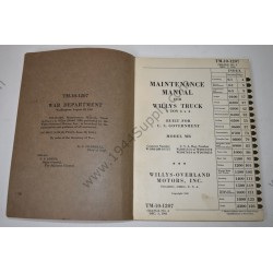 TM-10-1207 Maintenance Manual for Willys Truck ¼ Ton 4 x 4