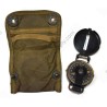 Lensatic compass in pouch