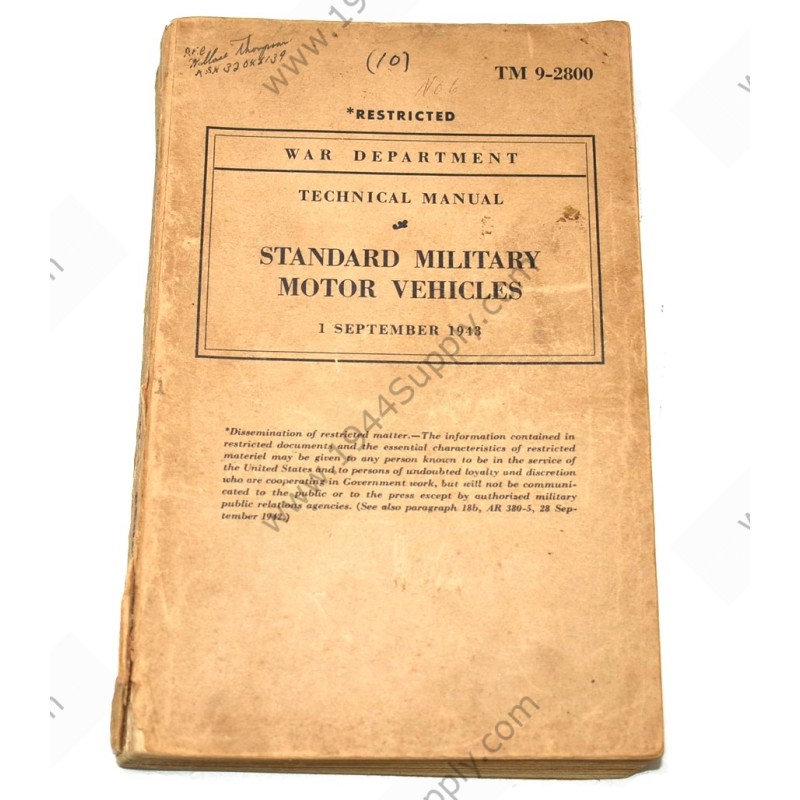 TM 9-2800 Standard Military Motor Vehicles