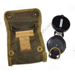 Lensatic compass in pouch