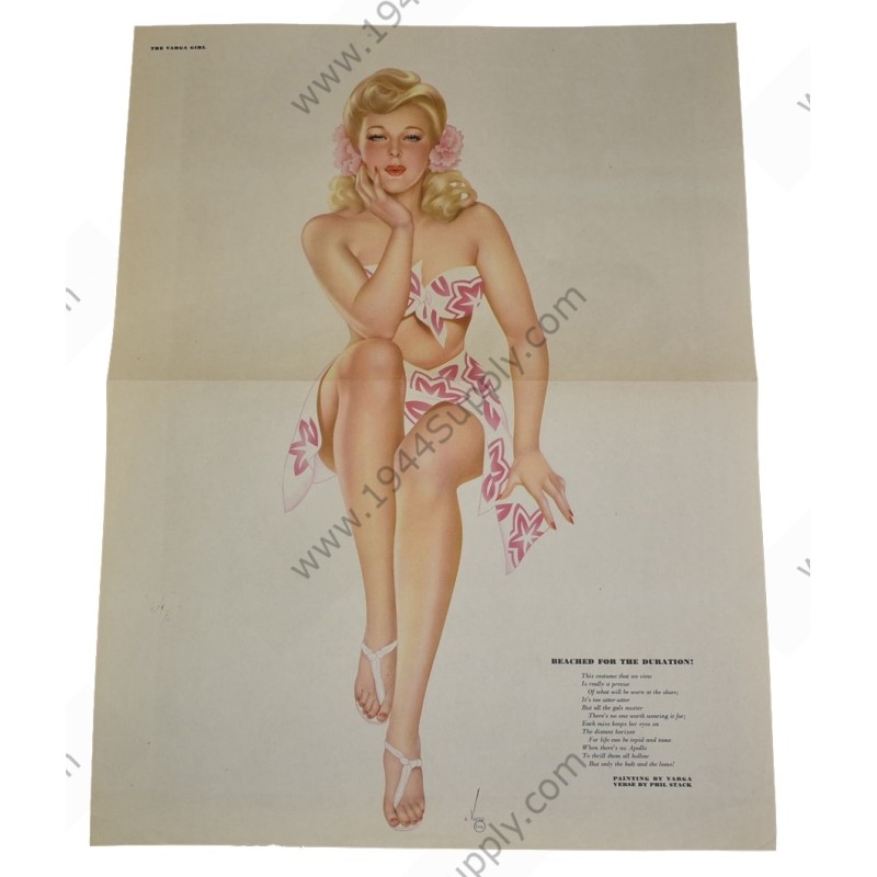 Varga Pin Up gatefold "Beached for the Duration!"