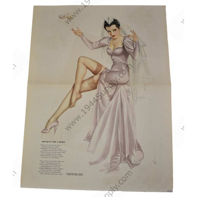 Affiche Varga Pin Up "Bouquet for a Bride"