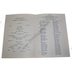 28th Division Thanksgiving menu