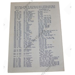 28th Division Thanksgiving menu