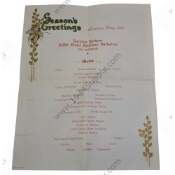 28th Division Christmas menu