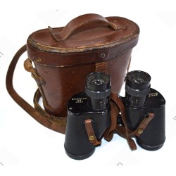 Binoculars in leather case