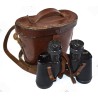 Binoculars in leather case