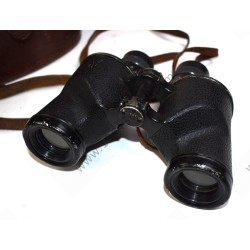 Binoculars in leather case