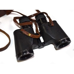 Binoculars in leather case