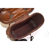 Binoculars in leather case