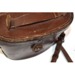 Binoculars in leather case