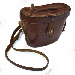 Binoculars in leather case