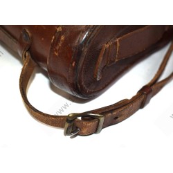 Binoculars in leather case