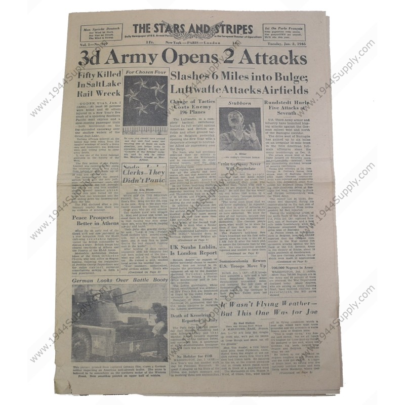 Stars and Stripes newspaper of January 2, 1945