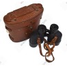 Binoculars in leather case