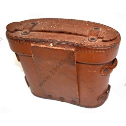 Binoculars in leather case