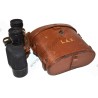 Binoculars in leather case