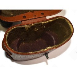 Binoculars in leather case
