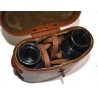 Binoculars in leather case