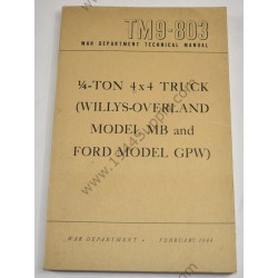 TM 9-803 ¼-Ton 4 x 4 Truck (Willys-Overland Model MB and Ford Model GPW)  - 1