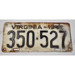 Plaque d'immatriculation, Virginia  - 1