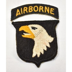 101e Airborne Division Patch avec languette blanche et dos vert  - 1