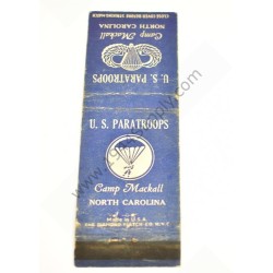 Matchbook cover, US Paratroops Camp Mackall  - 1