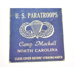 Couverture d'allumettes, US Paratroops Camp Mackall  - 2