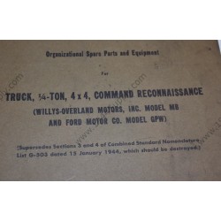TM 9-803 Ordnance Supply Catalog, Truck ¼ Ton 4 x 4 Command Reconnaissance  - 2