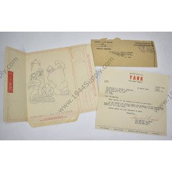 Original cartoon and letter from YANK office  - 1