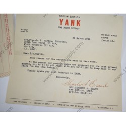 Cartoon original et lettre du bureau de YANK  - 3